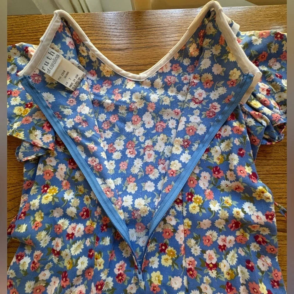 Vintage Ruth of Carolina floral girls dress- size 7